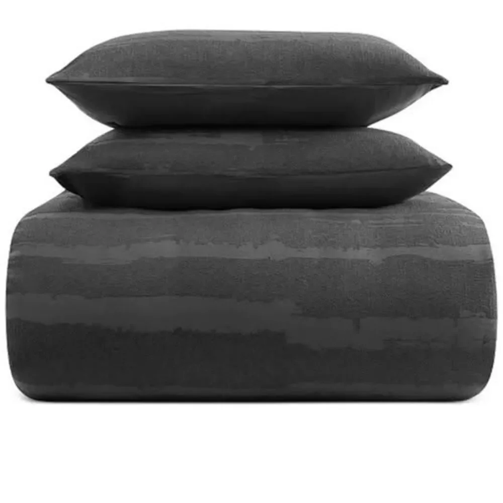 5 Piece KING Dark Gray Comforter Set New